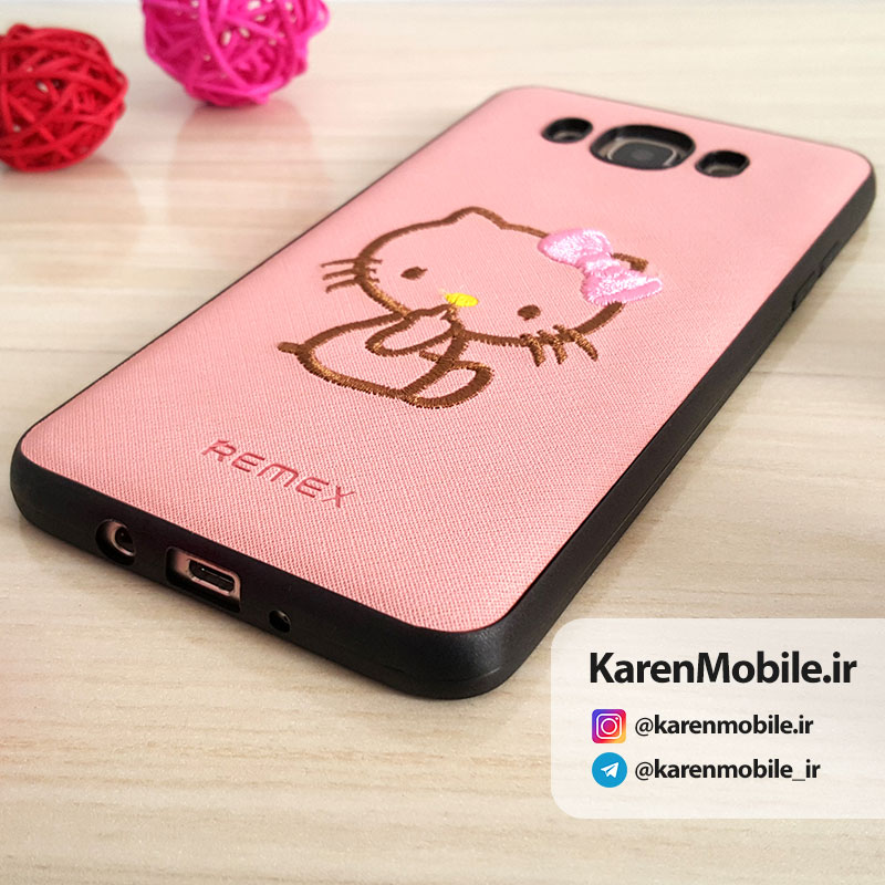 قاب گوشی موبایل SAMSUNG J7 2016 / J710 برند REMAX مدل Kitty رنگ صورتی