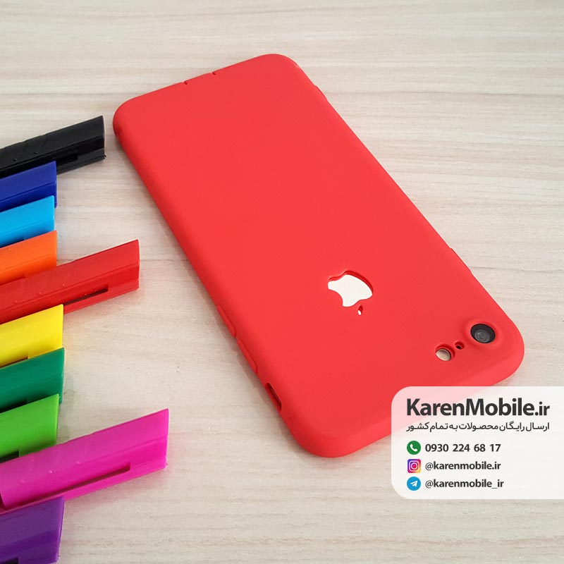 قاب گوشی موبایل iPhone 7 شمعی مدل Slim رنگ قرمز