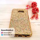 قاب گوشی SAMSUNG S7 Edge برند لاکچری طرح پولکی طلایی 