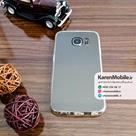قاب گوشی موبایل SAMSUNG Galaxy S6 Edge طرح متال بامپر ژله ای شفاف رنگ زغال سنگی