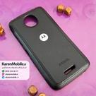 قاب گوشی موبایل Motorola Moto C Plus برند NOBEL مدل پشت چرم طرح دور دوخت رنگ مشکی