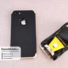 قاب گوشی موبایل iPhone 7 برند C-Case مدل دو تکه طرح کربن رنگ مشکی بامپر طلایی