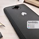 قاب گوشی موبایل Huawei Y6 Pro مدل پشت چرم طرح دور دوخت رنگ مشکی