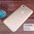 قاب گوشی آیفون iPhone 7 Plus برند Back Cover مدل پشت چرم طرح دور دوخت رنگ کرمی