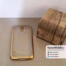 قاب گوشی موبایل SAMSUNG Galaxy S5 برند ROCK مدل ژله ای شفاف بامپر رنگ طلایی