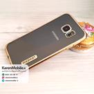 قاب گوشی موبایل SAMSUNG Galaxy S6 Edge برند PHOPART مدل پشت شفاف دور رنگ طلایی
