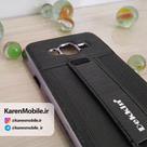 قاب گوشی موبایل SAMSUNG J7 2015 برند Dekkin مدل پشت چرم انگشتی رنگ مشکی نقره ای