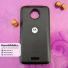 قاب گوشی موبایل Motorola Moto C Plus برند NOBEL مدل پشت چرم طرح دور دوخت رنگ مشکی
