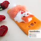 قاب گوشی موبایل SAMSUNG J7 2016 / J710 مدل عروسکی پشمالو طرح 2 رنگ نارنجی