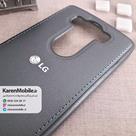 قاب گوشی موبایل LG V10 مدل پشت چرم طرح دور دوخت رنگ دلفینی