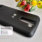 قاب گوشی موبایل LG K8 مدل پشت چرم طرح دور دوخت رنگ مشکی