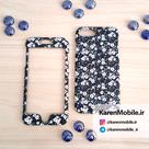 قاب گوشی موبایل iPhone 7 Plus برند Kutis طرح شکوفه سفید آبی رنگ مشکی