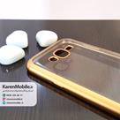 قاب گوشی موبایل SAMSUNG J7 2015 برند ROCK مدل ژله ای شفاف بامپر رنگ طلایی