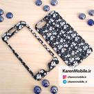 قاب گوشی موبایل iPhone 7 Plus برند Kutis طرح شکوفه سفید آبی رنگ مشکی