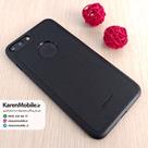 قاب گوشی آیفون iPhone 7 Plus برند NOBEL مدل پشت چرم طرح دور دوخت رنگ مشکی