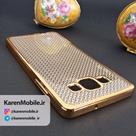 قاب گوشی موبایل SAMSUNG J7 2015 مدل ژله ای شفاف الماسی بامپر طلایی