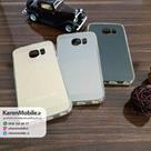 قاب گوشی موبایل SAMSUNG Galaxy S6 Edge طرح متال بامپر ژله ای شفاف رنگ زغال سنگی
