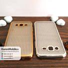 قاب گوشی موبایل SAMSUNG J5 2015 مدل ژله ای شفاف الماسی بامپر طلایی 