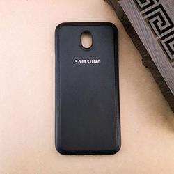 قاب گوشی موبایل SAMSUNG J7 Pro / J730 مدل پشت چرم طرح دور دوخت رنگ مشکی