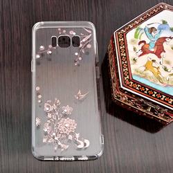 قاب گوشی موبایل SAMSUNG Galaxy S8 برند H.C مدل شفاف نگین دار طرح گل