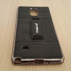قاب گوشی موبایل SAMSUNG Note 4 برند Dekkin مدل پشت چرم انگشتی رنگ مشکی نقره ای