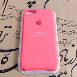 قاب گوشی موبایل iPhone 8 سیلیکونی اصلی Silicone Case رنگ گلبهی فسفری
