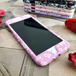 قاب گوشی موبایل iPhone 7 Plus برند Kutis 360 طرح شکوفه های سفید رنگ صورتی