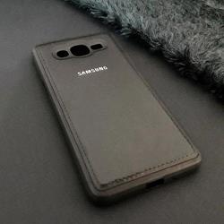 قاب گوشی موبایل SAMSUNG J2 Prime مدل پشت چرم طرح دور دوخت رنگ مشکی