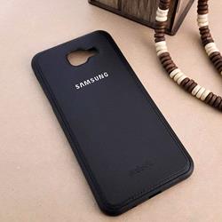 قاب گوشی موبایل SAMSUNG A8 2016 / A810 برند NOBEL مدل پشت چرم طرح دور دوخت رنگ مشکی