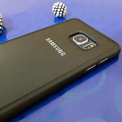 قاب گوشی موبایل SAMSUNG Galaxy S6 Edge Plus برند NOBEL مدل پشت چرم طرح دور دوخت رنگ مشکی