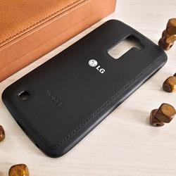 قاب گوشی موبایل LG K10 مدل پشت چرم طرح دور دوخت رنگ مشکی 