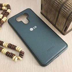 قاب گوشی موبایل LG G6 مدل پشت چرم طرح دور دوخت رنگ دلفینی