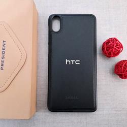 قاب گوشی موبایل HTC Desire 728 مدل پشت چرم طرح دور دوخت رنگ مشکی