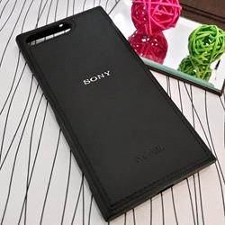 قاب گوشی موبایل Sony Xperia XZ Premium مدل پشت چرم طرح دور دوخت رنگ مشکی