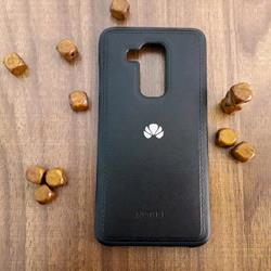 قاب گوشی موبایل Huawei Nova Plus مدل پشت چرم طرح دور دوخت رنگ مشکی