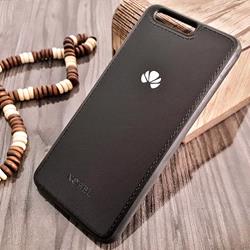 قاب گوشی موبایل Huawei P10 مدل پشت چرم طرح دور دوخت رنگ مشکی