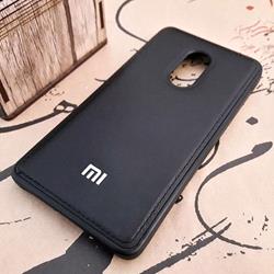 قاب گوشی موبایل Xiaomi Redmi Note 4 / Note 4X مدل پشت چرم طرح دور دوخت رنگ مشکی