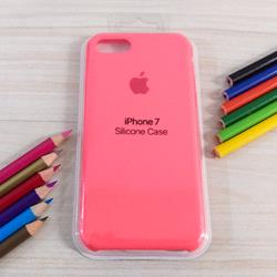 قاب گوشی موبایل iPhone 7 سیلیکونی اصلی Silicone Case رنگ نارنجی فسفری