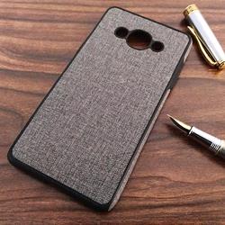قاب گوشی موبایل SAMSUNG J3 Pro 2016 / J3110 مدل کتانی رنگ خاکستری