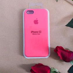 قاب گوشی موبایل iPhone 5/5s/SE سیلیکونی اصلی Silicone Case رنگ صورتی فسفری