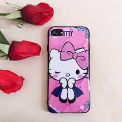 قاب گوشی موبایل iPhone 7 طرح Hello Kitty رنگ صورتی مشکی