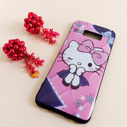 قاب گوشی موبایل SAMSUNG Galaxy S8 Plus طرح Hello Kitty رنگ صورتی مشکی