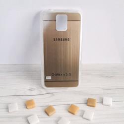 قاب گوشی موبایل SAMSUNG Galaxy S5 طرح متال بامپر ژله ای شفاف رنگ طلایی