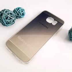 قاب گوشی موبایل SAMSUNG Galaxy S6 طرح متال بامپر ژله ای شفاف رنگ نقره ای