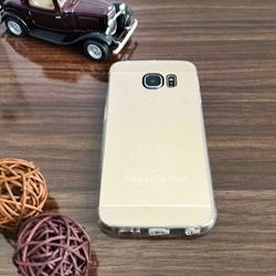 قاب گوشی موبایل SAMSUNG Galaxy S6 Edge طرح متال بامپر ژله ای شفاف رنگ طلایی