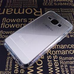 قاب گوشی موبایل SAMSUNG J1 2016 / J120  طرح متال بامپر ژله ای شفاف رنگ نقره ای
