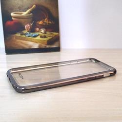 قاب گوشی موبایل iPhone 6/6s برند ROCK مدل ژله ای شفاف بامپر رنگ زغال سنگی