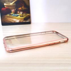 قاب گوشی موبایل iPhone 6/6s برند ROCK مدل ژله ای شفاف بامپر رنگ رزگلد