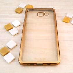 قاب گوشی موبایل SAMSUNG A7 2016 / A710 برند ROCK مدل ژله ای شفاف بامپر رنگ طلایی