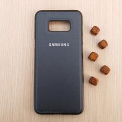 قاب گوشی موبایل SAMSUNG Galaxy S8 Plus مدل پشت چرم طرح دور دوخت رنگ نوک مدادی